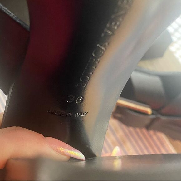 Bottega veneta high black sandals with buckle and fringes size 36 - Picture 14 of 15